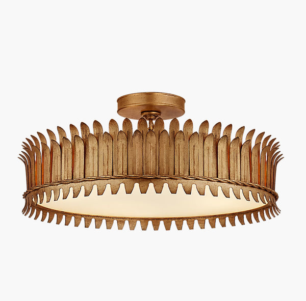 Leslie Semi-Flush Mount 21” Gilded Iron