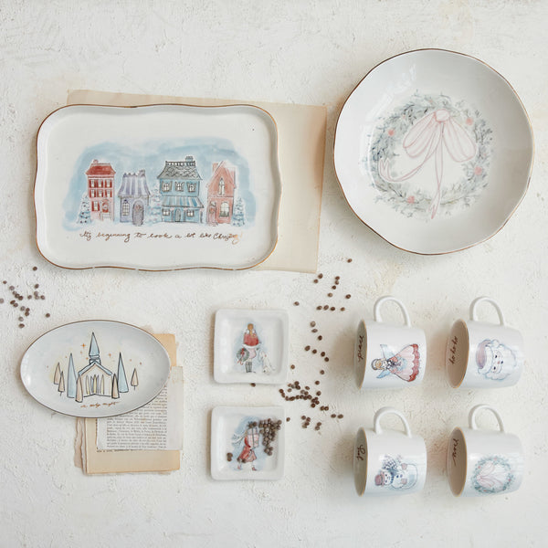 Village Christmas Scene Platter - Design by Jenny Parkhurst