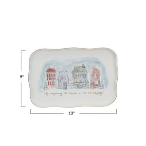 Village Christmas Scene Platter - Design by Jenny Parkhurst